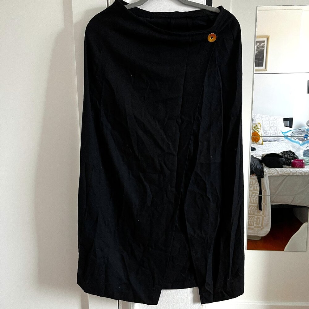 Black Wrap Maxi Skirt